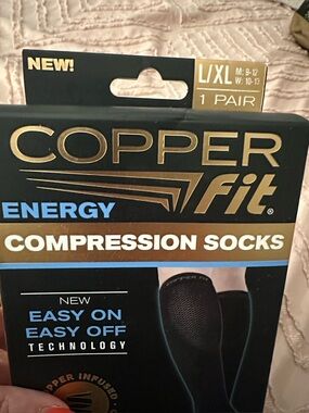 Men’s Black Copper Infused Compression Socks - Energy L/XL brand new
